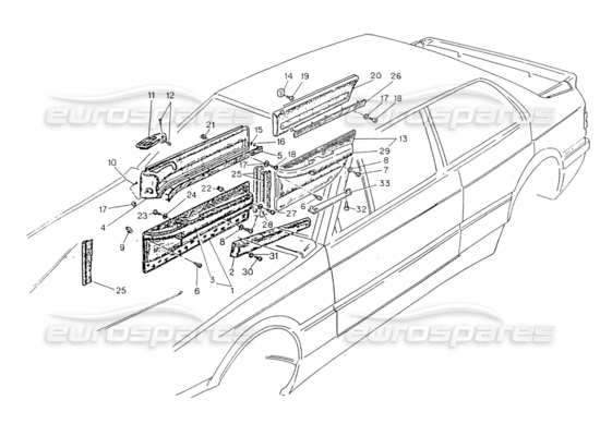 a part diagram from the Maserati Biturbo (1983-1995) parts catalogue