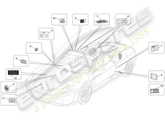 a part diagram from the Ferrari 430 parts catalogue