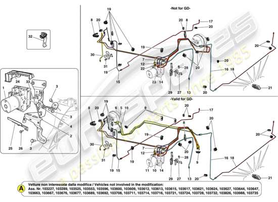 a part diagram from the Ferrari California parts catalogue