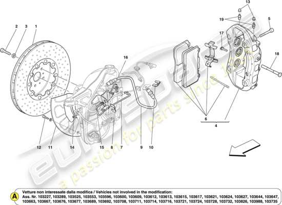 a part diagram from the Ferrari California parts catalogue