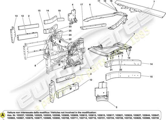 a part diagram from the Ferrari California parts catalogue