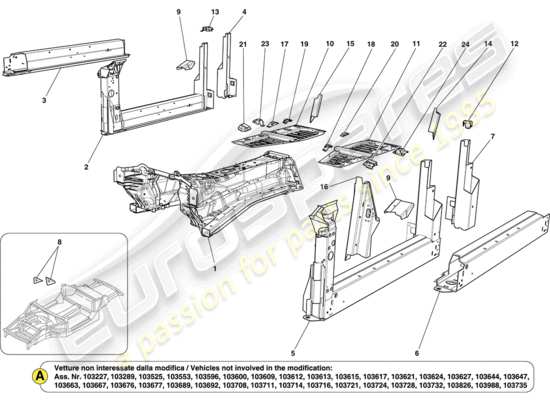 a part diagram from the Ferrari California parts catalogue