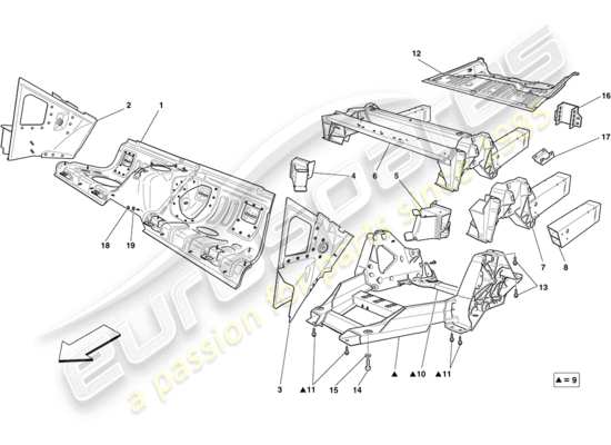 a part diagram from the Ferrari California parts catalogue