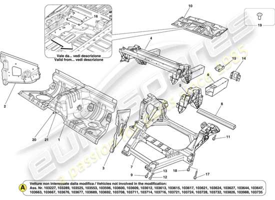 a part diagram from the Ferrari California parts catalogue