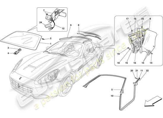 a part diagram from the Ferrari California parts catalogue