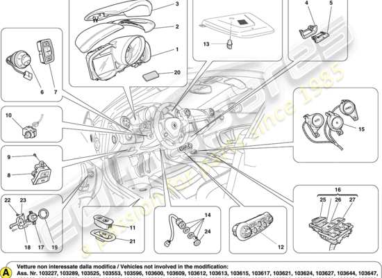 a part diagram from the Ferrari California parts catalogue