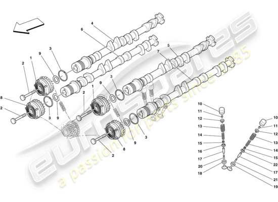 a part diagram from the Ferrari California parts catalogue