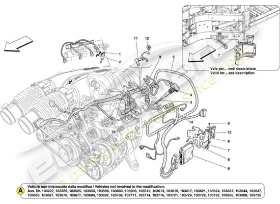 a part diagram from the Ferrari California parts catalogue