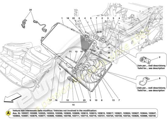 a part diagram from the Ferrari California parts catalogue