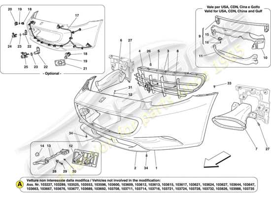 a part diagram from the Ferrari California parts catalogue