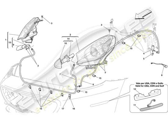 a part diagram from the Ferrari California parts catalogue