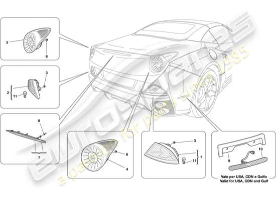 a part diagram from the Ferrari California parts catalogue