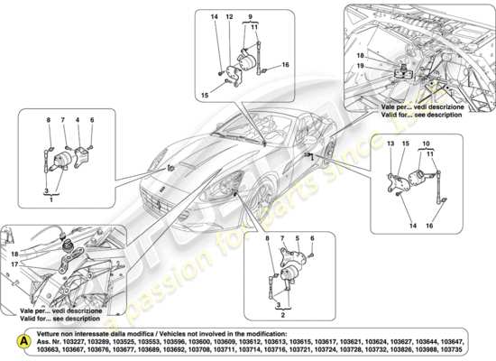 a part diagram from the Ferrari California parts catalogue