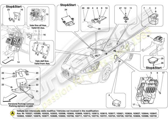 a part diagram from the Ferrari California parts catalogue