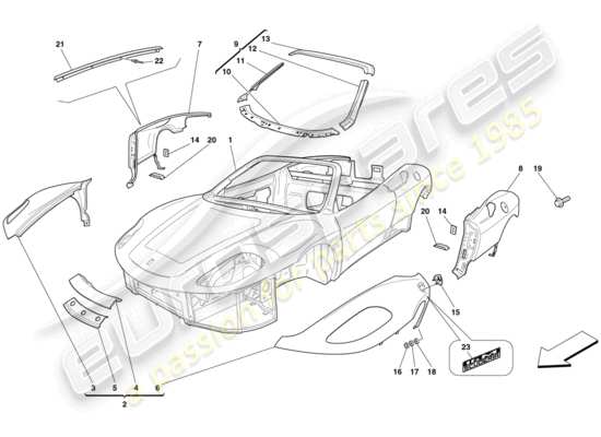 a part diagram from the Ferrari 430 parts catalogue