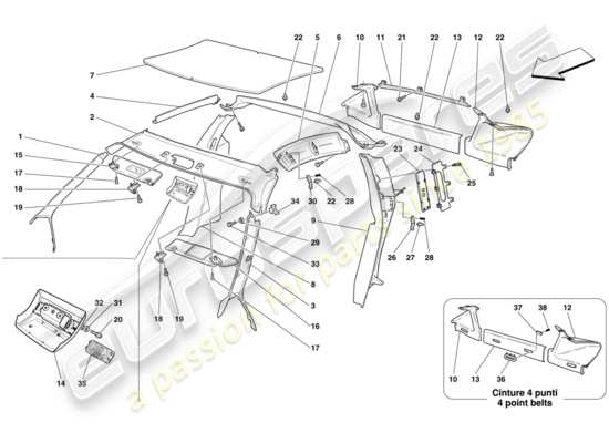 a part diagram from the Ferrari 430 parts catalogue