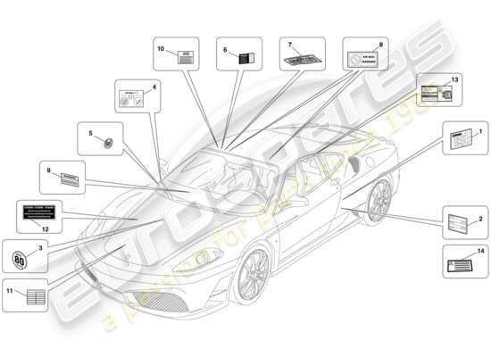 a part diagram from the Ferrari 430 parts catalogue