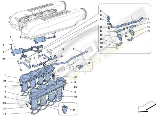 a part diagram from the Ferrari 458 parts catalogue