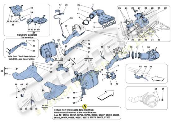 a part diagram from the Ferrari 458 parts catalogue