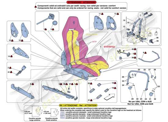 a part diagram from the Ferrari 458 parts catalogue