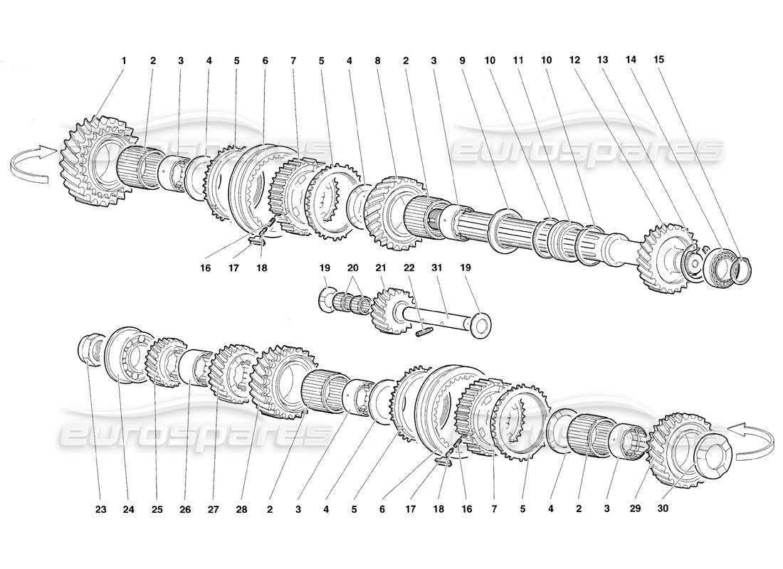 Lamborghini Diablo SV (1998) Driven Shaft Parts Diagram