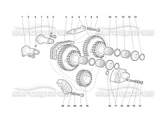 a part diagram from the Lamborghini Diablo parts catalogue