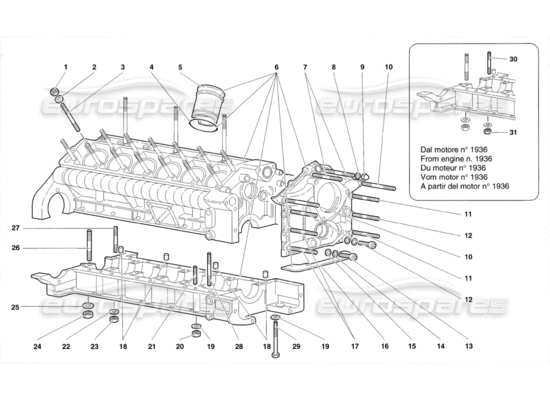 a part diagram from the Lamborghini Diablo parts catalogue