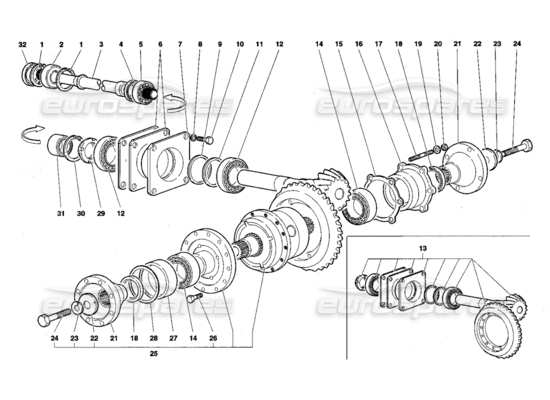 a part diagram from the Lamborghini Diablo parts catalogue