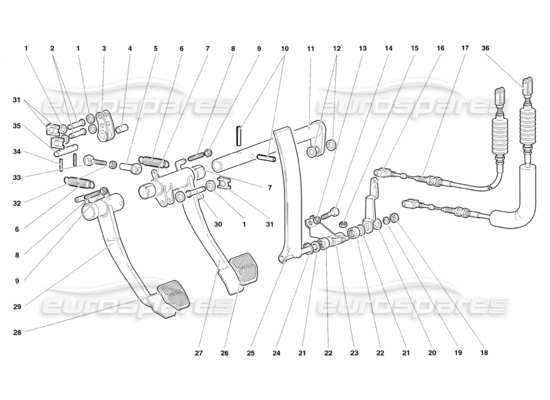 a part diagram from the Lamborghini Diablo parts catalogue