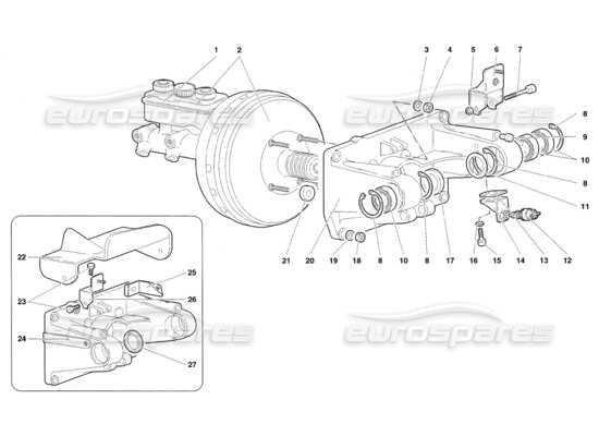 a part diagram from the Lamborghini Diablo parts catalogue