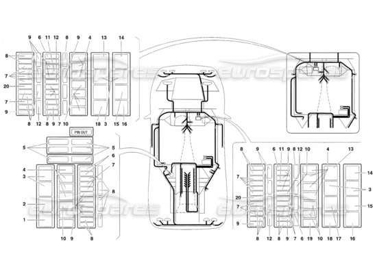 a part diagram from the Lamborghini Diablo parts catalogue