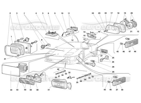 a part diagram from the Lamborghini Diablo parts catalogue