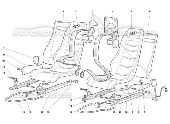 a part diagram from the Lamborghini Diablo parts catalogue