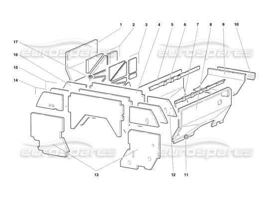 a part diagram from the Lamborghini Diablo parts catalogue