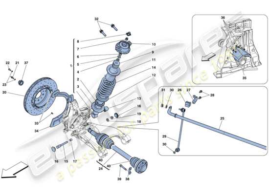 a part diagram from the Ferrari 458 parts catalogue