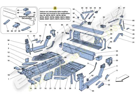 a part diagram from the Ferrari 458 parts catalogue