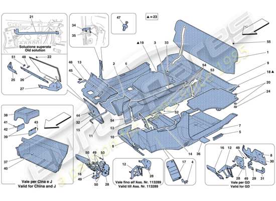 a part diagram from the Ferrari 458 parts catalogue