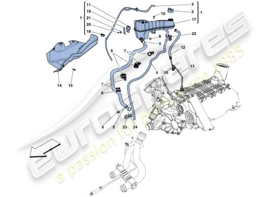 a part diagram from the Ferrari 458 parts catalogue