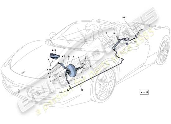 a part diagram from the Ferrari 458 parts catalogue