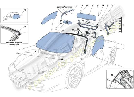 a part diagram from the Ferrari 458 parts catalogue