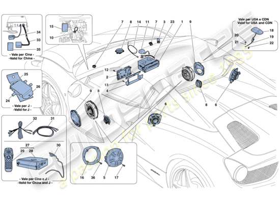 a part diagram from the Ferrari 458 parts catalogue