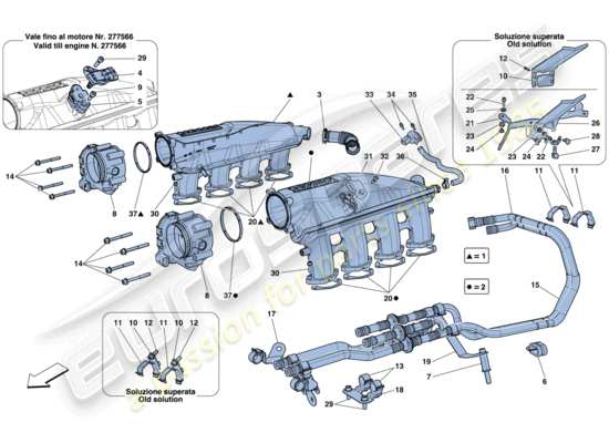 a part diagram from the Ferrari California parts catalogue