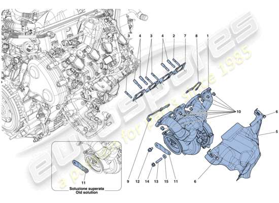 a part diagram from the Ferrari California parts catalogue