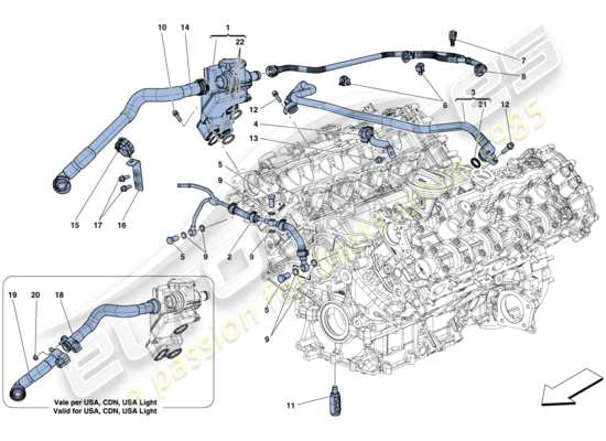 a part diagram from the Ferrari California parts catalogue