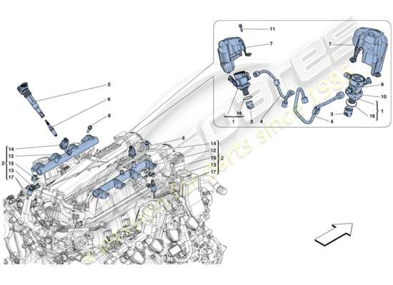 a part diagram from the Ferrari California parts catalogue