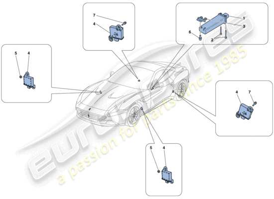 a part diagram from the Ferrari California parts catalogue