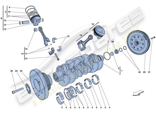 a part diagram from the Ferrari California parts catalogue