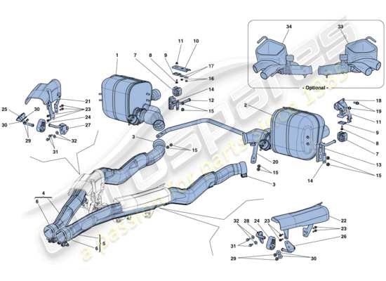 a part diagram from the Ferrari California parts catalogue