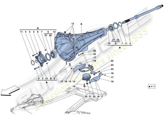 a part diagram from the Ferrari California parts catalogue