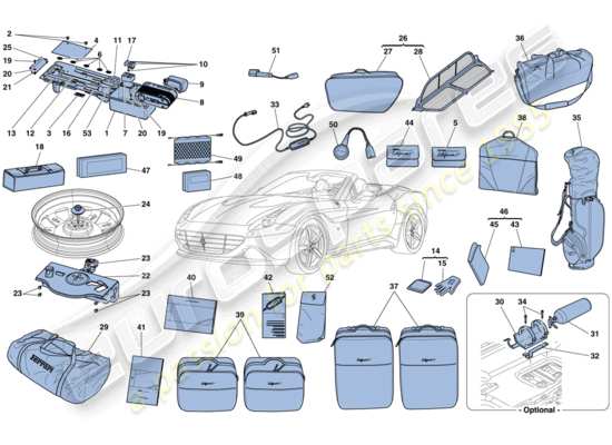 a part diagram from the Ferrari California parts catalogue